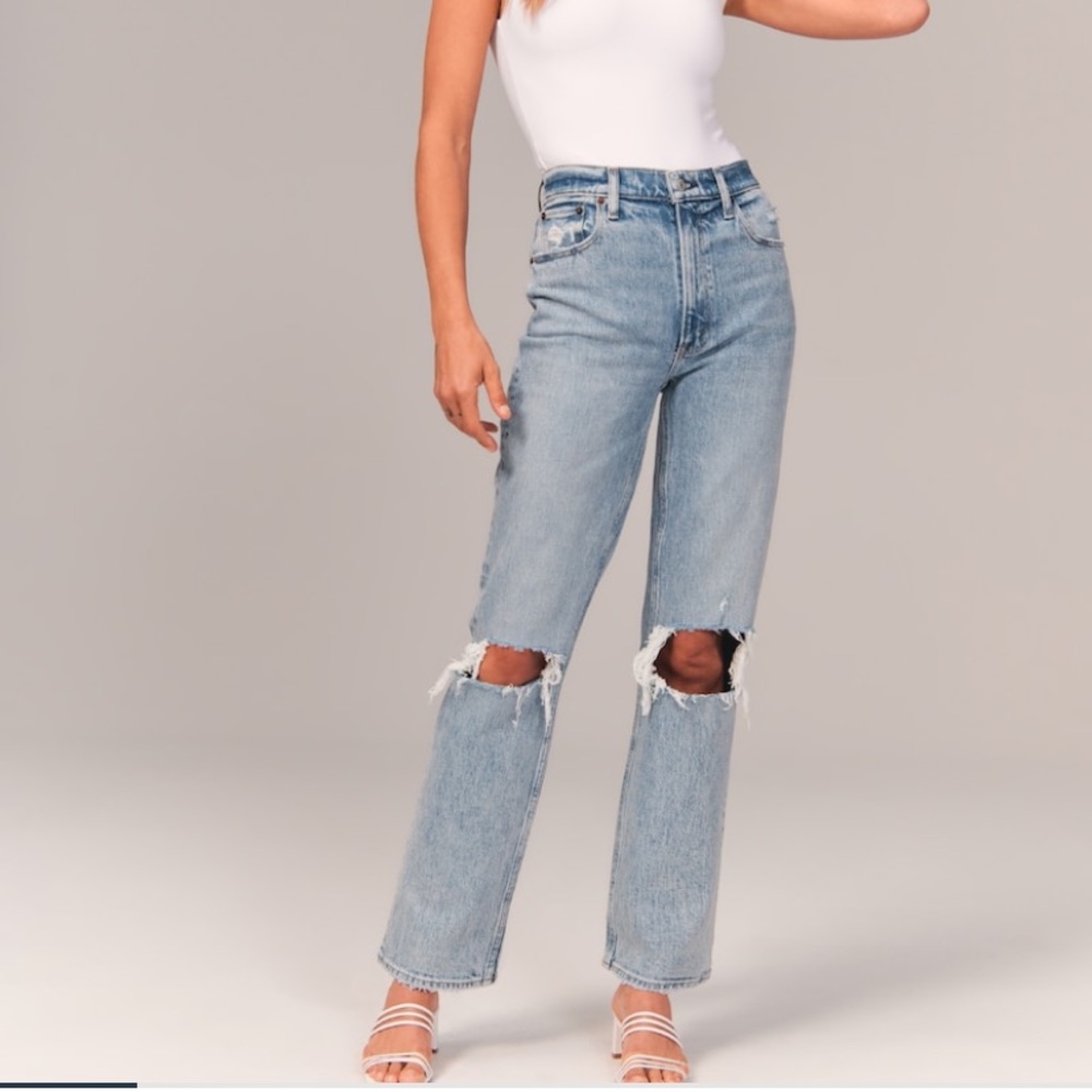 Abercrombie & Fitch the 90s straight ultra high rise jeans